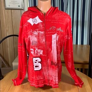 NC State Wolfpack zip hoodie cotton print all over size XL CRYSTAL accents
